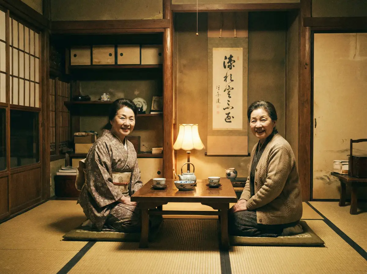两位优雅的 旧里番|旧里番影院高清播放-真实可靠旧里番官网 在日式茶室中品茶交谈